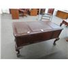 Image 1 : Carved Mahogany Leather Inlay Clawfoot Executive Desk