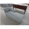 Image 1 : Grey Fabric Button Tufted Chaise
