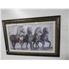 Image 1 : Framed 4 Horse Print - 49" x 33"