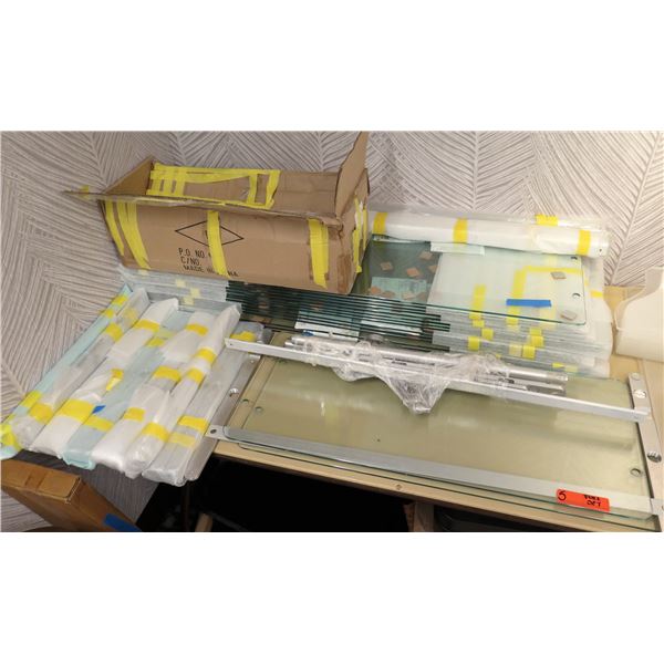 Complete Set: Approx. 60 Feet of X-Guard Sneeze Guard Panels & Parts (each panel 47" x 15")