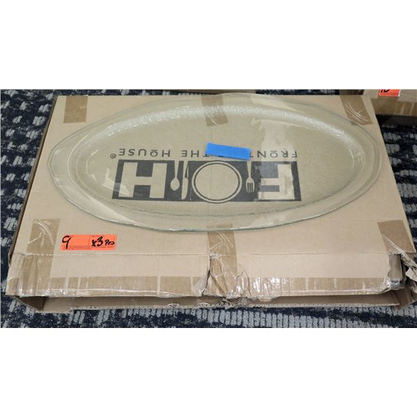 Qty 3 FOH Oval Platters, New in Box, 24" x 12"