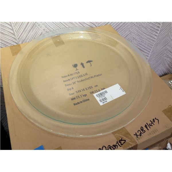 Qty 28 FOH SPT034CLG10 Round Arctic Platters 20" Dia, New in Box ($1372 total retail)
