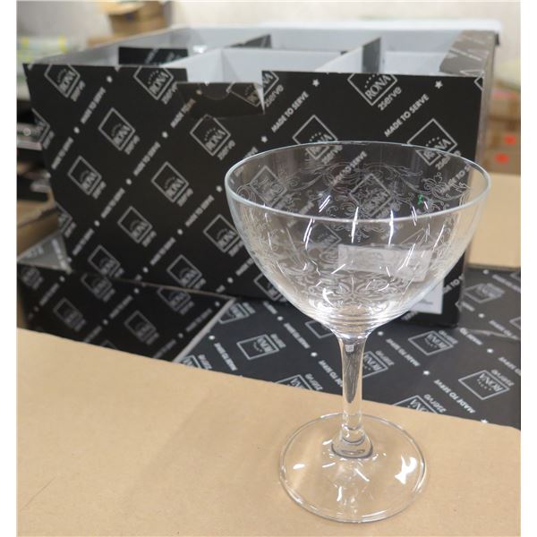 Qty 144 Steelite Martini/Cocktail Lace Rona Glass Stemware, New in Box ($1900 total retail)