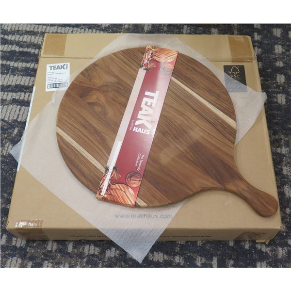 Qty 4 TeakHaus 909 Small Atlas Pizza Serving Boards 14" Dia, New in Box ($36 retail each)