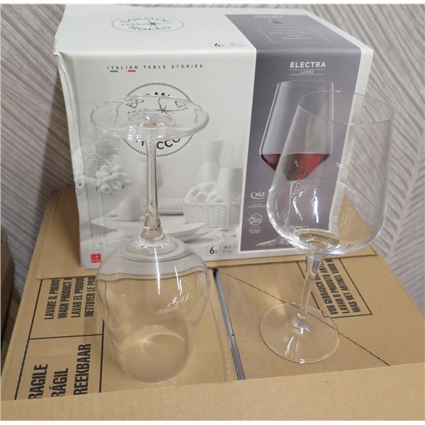 Qty 104 Bormioli Rocco Electra Wine Glasses, New in Box