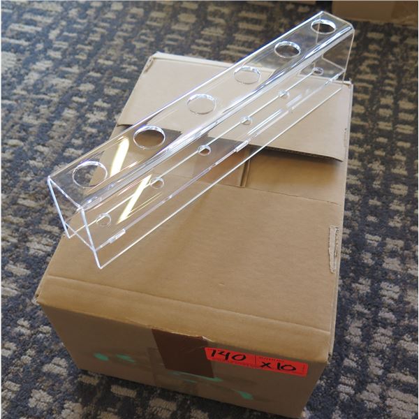 Qty 10 Clear Stands w/ 6 Holes 14"L New in Box