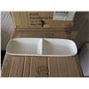 Image 2 : Qty 144 Fortessa DV.70430 White 2 Compartment Canoe Trays 11"x3.5" New in Box