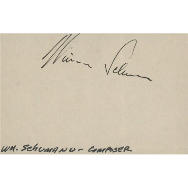 Composer William Schumann signature cut