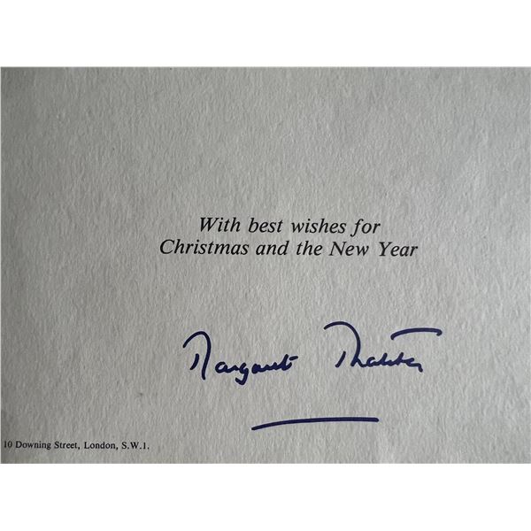 Margaret Thatcher signed Christmas Card. GFA authenticated