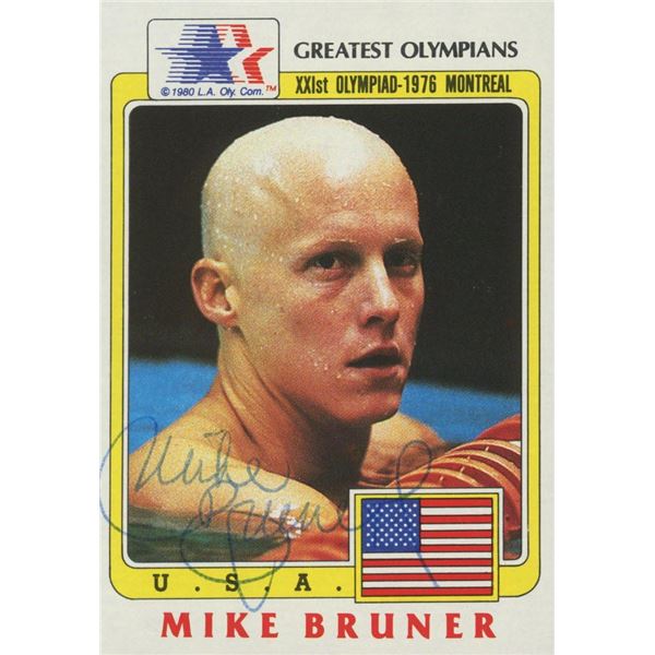 Olympic Champion Mike Bruner signed trading card
