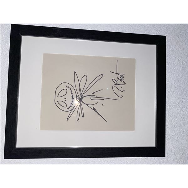 Tim Burton hand drawn Jack Skellington signed sketch