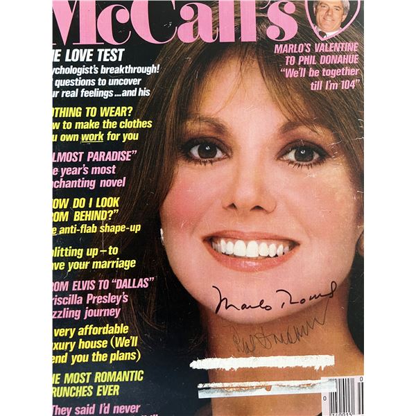 Marlo Thomas and Phil Donahue signed magazine