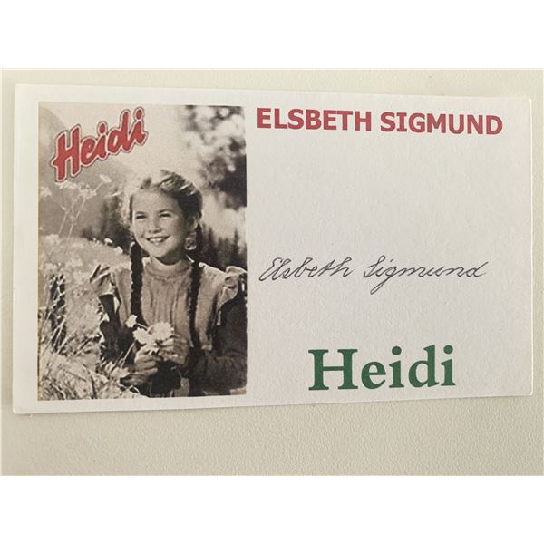 Elsbeth Sigmund signed card