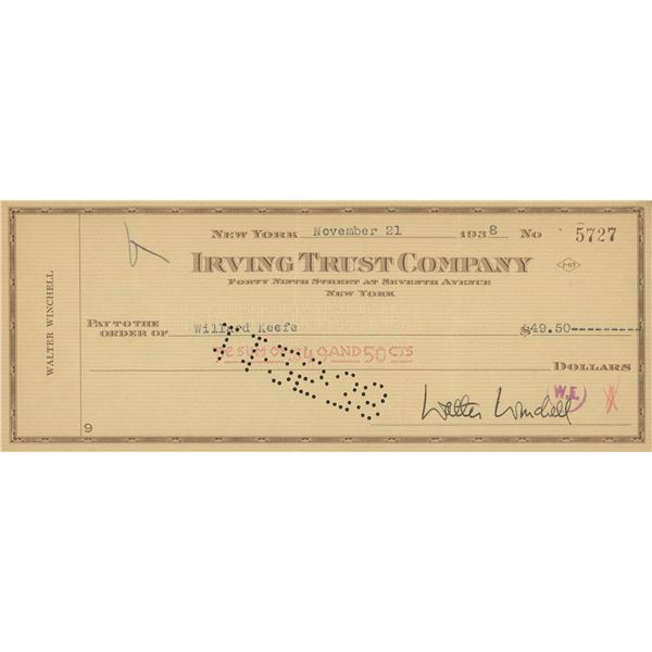 Walter Winchell signed check