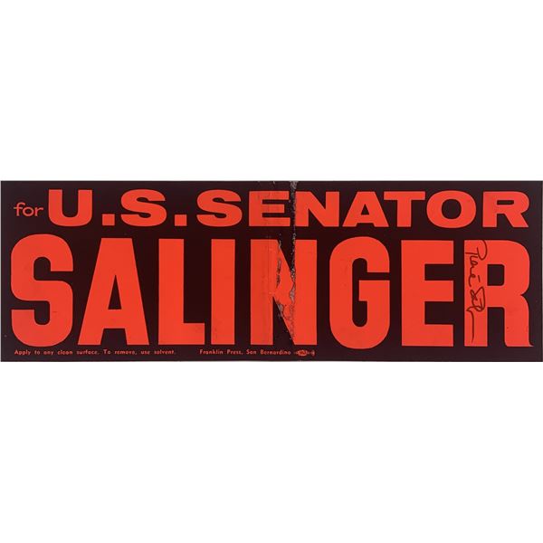 Pierre Salinger signed bumper sticker