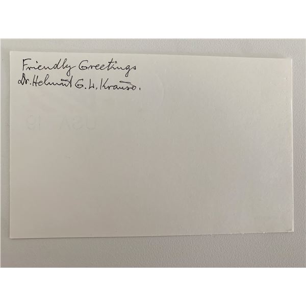 Rocket Scientist Dr. Helmut Krause original signature