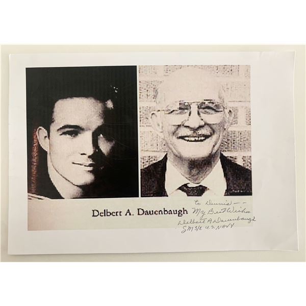 Dlebert A Dauenbaugh signed paper cardstock photo