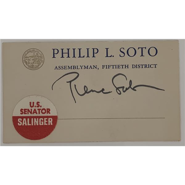 Pierre Salinger signed promo card