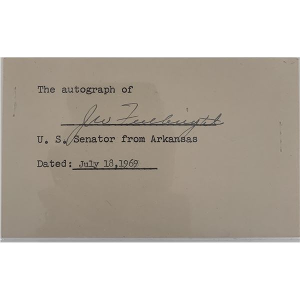 Senator J.W. Fulbright signed insert card