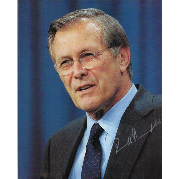 Donald Rumsfeld signed photo