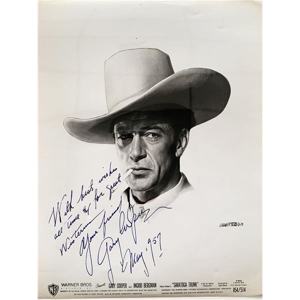Saratoga Trunk 1954R Gary Cooper signed movie photo