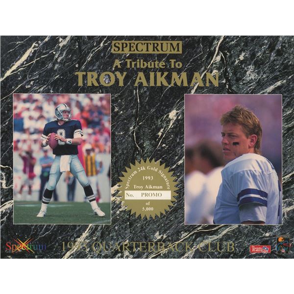 Spectrum 1993 Quarterback Club Troy Aikman Tribute Sheet