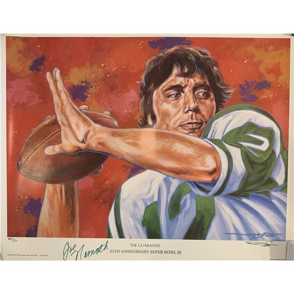 Joe Namath signed limited edition artist proof litho