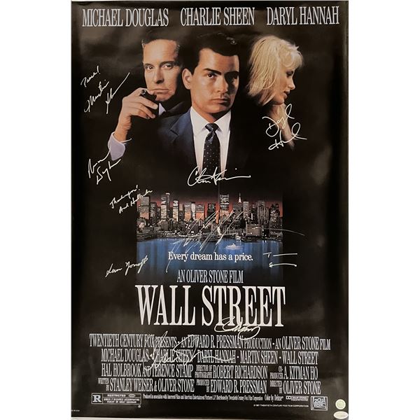 Wall Street cast signed movie poster GFA authenticated
