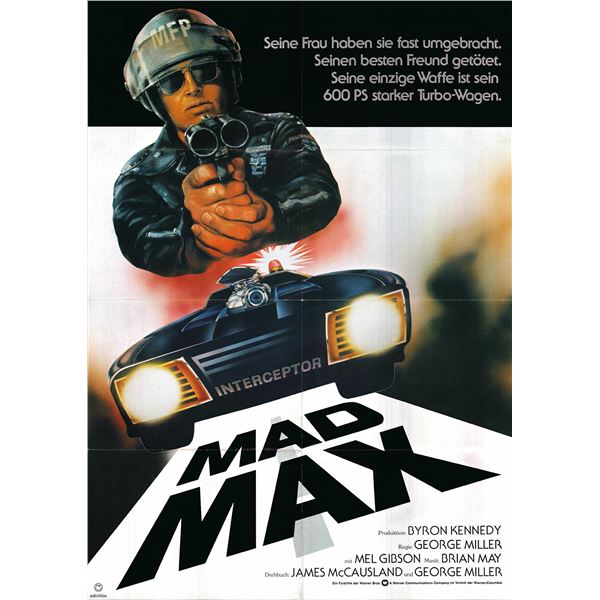 Mad Max Original 1980 Vintage German One Sheet Poster