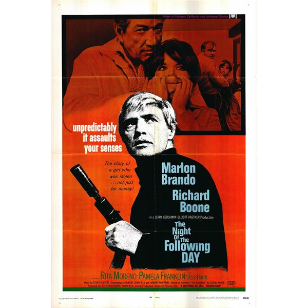 The Night of the Following Day Original 1969 Vintage One Sheet Poster