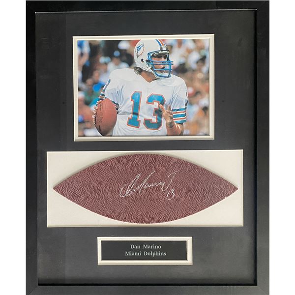 Framed Dan Marino signed football skin