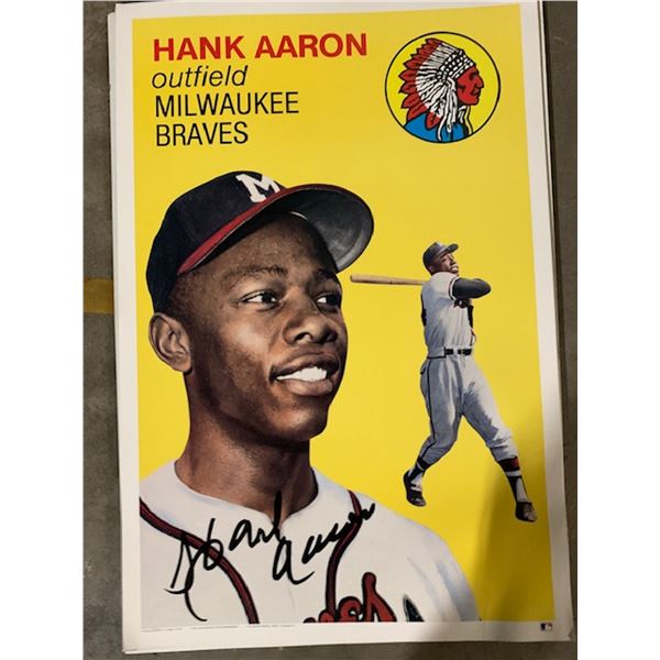 Hank Aaron Giant baseball card poster