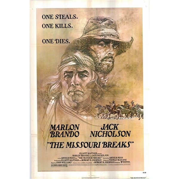 The Missouri Breaks Original 1976 Vintage Advance One Sheet Poster
