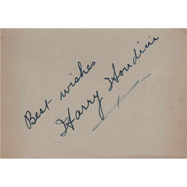 Harry Houdini signature slip
