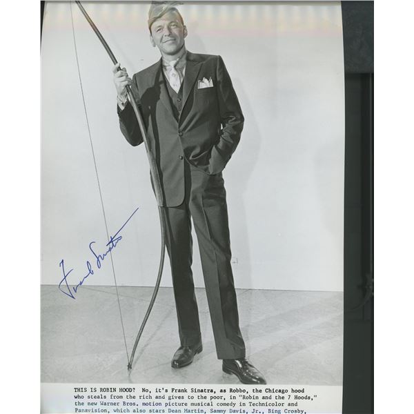 Frank Sinatra signed "Robin and the 7 Hoods" movie photo