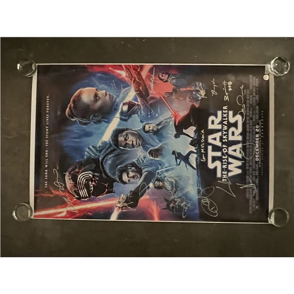Star Wars Rise Of The Skywalker cast signed movie poster. GFA authenticated