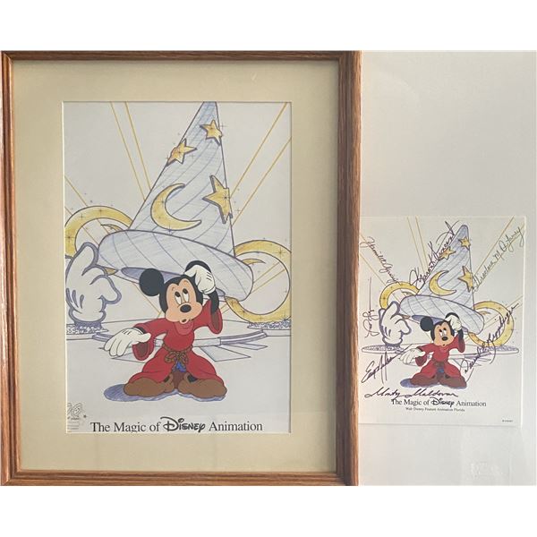 The Magic of Disney Hats Off hand-painted cel and signed postcard. Disney-MGM Studios 2001. Multi-si