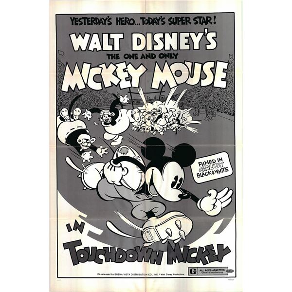 Touchdown Mickey Original 1974R Vintage One Sheet Poster