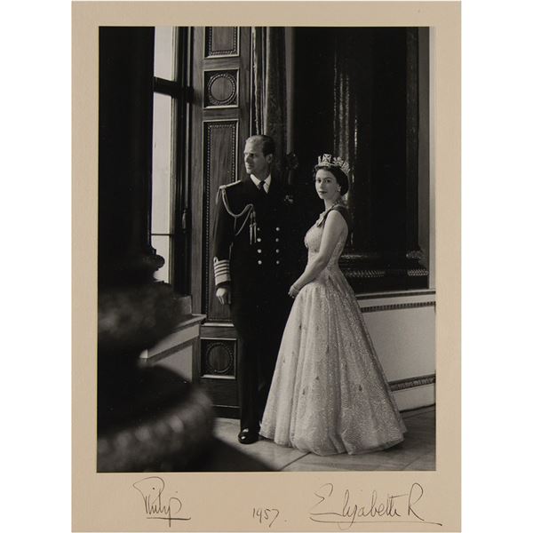 Queen Elizabeth II and Prince Philip Signed Photograph (1957)