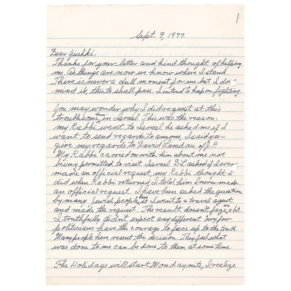 Meyer Lansky Autograph Letter Signed