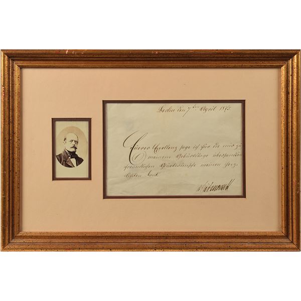 Otto von Bismarck Letter Signed
