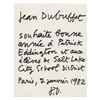 Image 1 : Jean Dubuffet Autograph Letter Signed