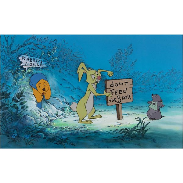 Winnie the Pooh production cel and key master background from Winnie the Pooh and the Honey Tree