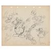 Image 1 : Preston Blair preliminary model sheet drawing of Donald Duck