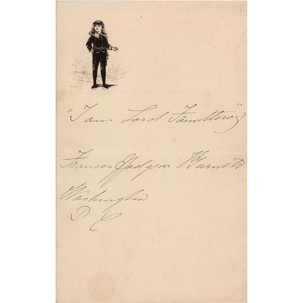 Frances Hodgson Burnett Signed Sketch