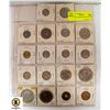 SHEET OF VINTAGE WORLD COINS