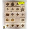 Image 1 : SHEET OF VINTAGE WORLD COINS