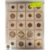 SHEET OF VINTAGE FOREIGN COINS