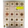 SHEET OF VINTAGE FOREIGN COINS