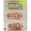 Image 1 : LOT OF 3 VINTAGE CANADIAN CURRENCY BILLS